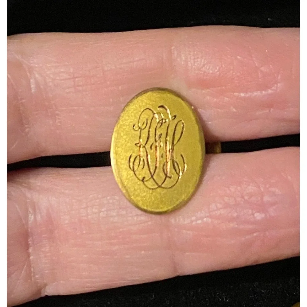 Victorian Gold Filled Cuff Links Fancy Monogram